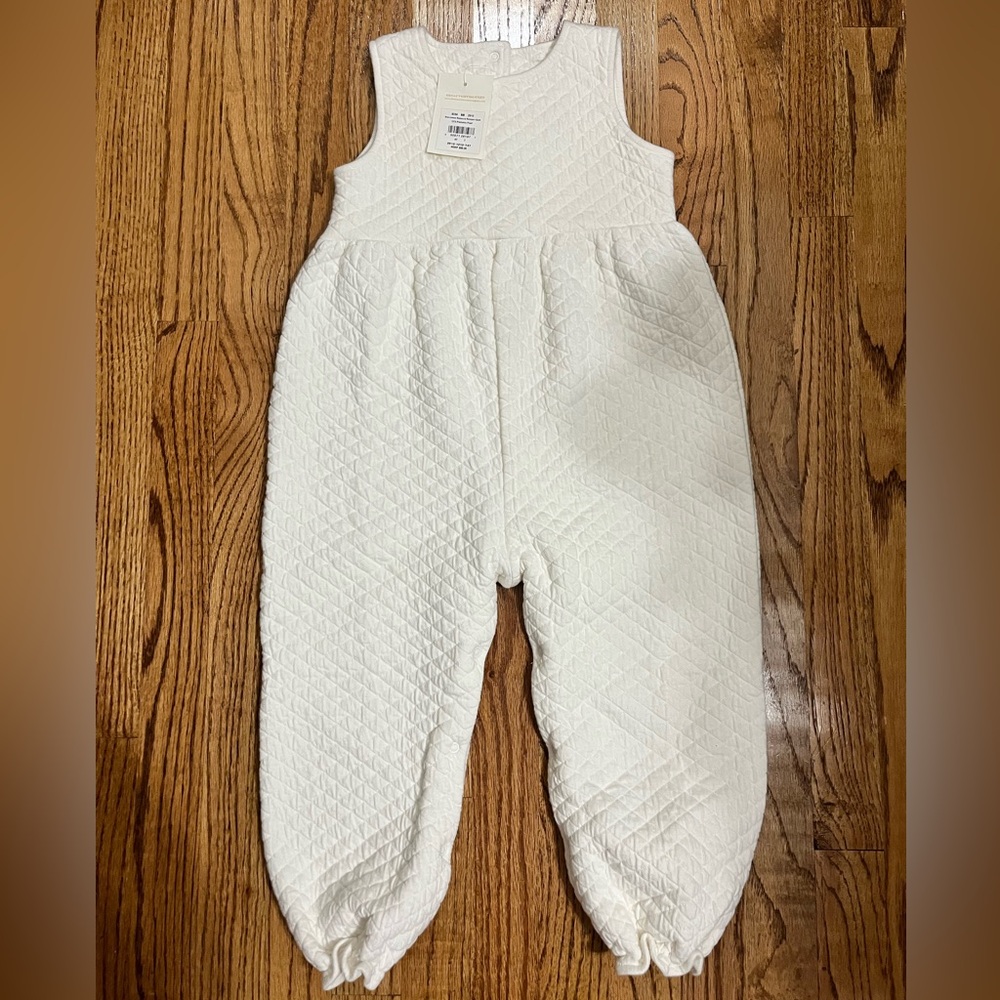 The Beaufort Bonnet Company pearl white romper, girls 4T